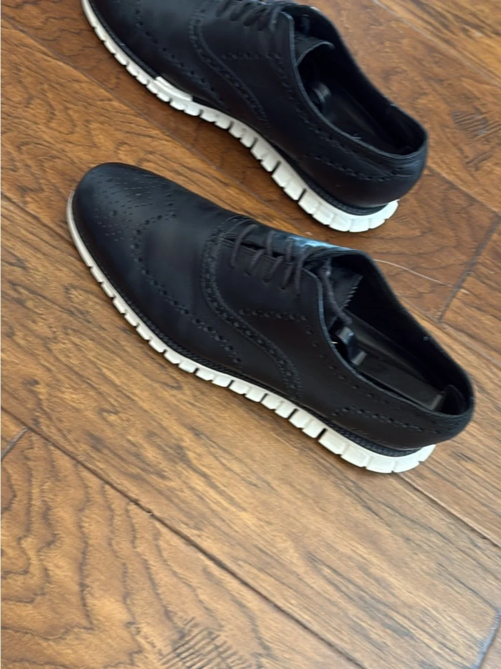 Cole Haan Black Leather Wingtip Oxford Shoes - Men